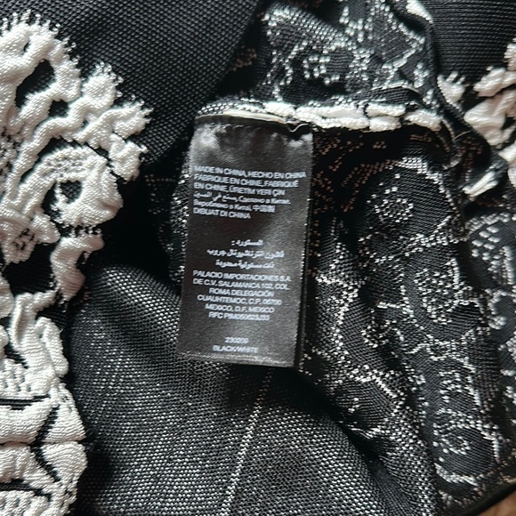 Bebe Black and White Strapless Bodycon Dress - Picture 6 of 9